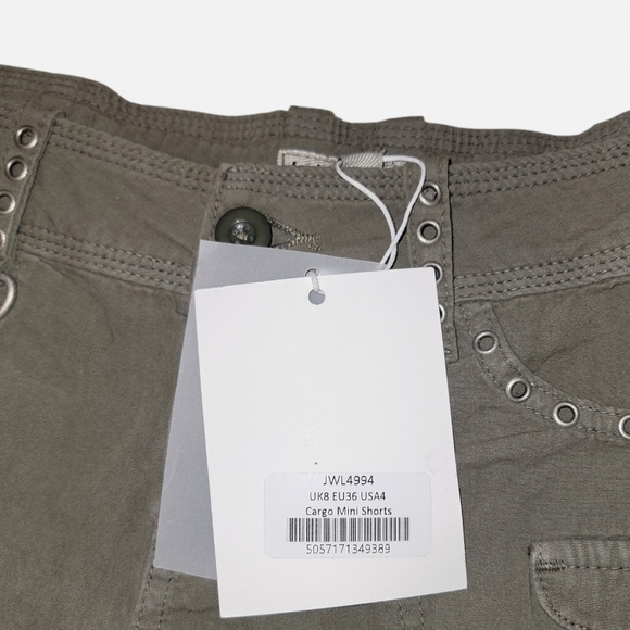 NWT $125 JADED LONDON Cargo Mini Short In Khaki Hot Shorts - Picture 7 of 7